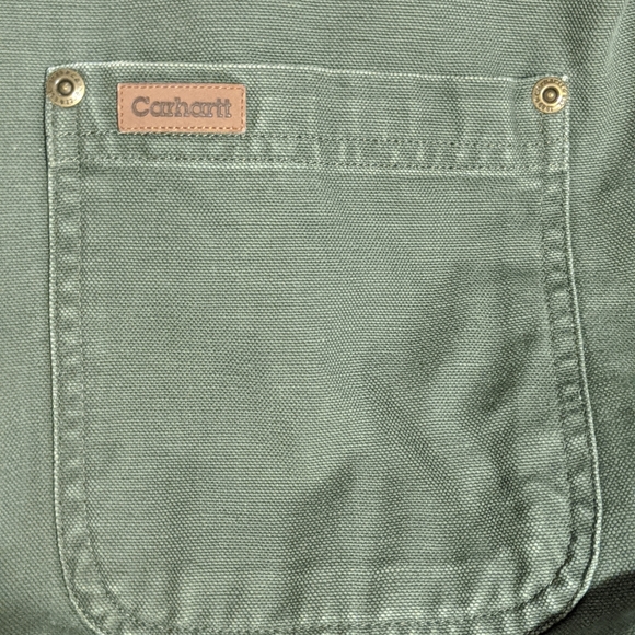 CARHARTT OLIVE LARGE/TALL FLANNEL LINED SHIRT - Picture 3 of 3